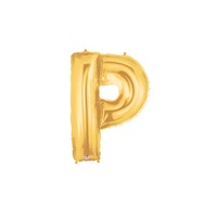 14in GOLD Letter P Megaloon Jr., Price Per Bag of 5