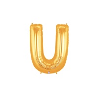 14in GOLD Letter U Megaloon Jr., Price Per Bag of 5