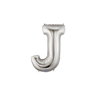 14in SILVER Letter J Megaloon Jr., Price Per Bag of 5