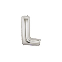 14in SILVER Letter L Megaloon Jr., Price Per Bag of 5