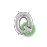 14in SILVER Letter Q Megaloon Jr., Price Per Bag of 5