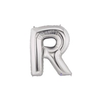 14in SILVER Letter R Megaloon Jr., Price Per Bag of 5