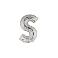 14in SILVER Letter S Megaloon Jr., Price Per Bag of 5