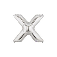 14in SILVER Letter X Megaloon Jr., Price Per Bag of 5