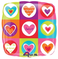 18in Hearts & Squares Balloon