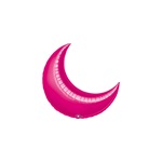 17in FUCHSIA CRESCENT Foil Balloon, Price Per Package of 5