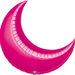 35in FUCHSIA CRESCENT Foil Balloon, Price Per Package of 3