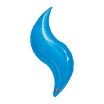 36in BLUE CURVE Foil Balloon, Price Per Package of 3