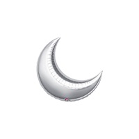 17in SILVER CRESCENT Foil Balloon, Price Per Package of 5