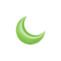 17in LIME GREEN CRESCENT Foil Balloon, Price Per Package of 5
