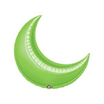 26in LIME GREEN CRESCENT Foil Balloon, Price Per Package of 3
