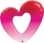 Pink Open Heart Balloon Foil Balloon