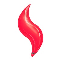 36in RED CURVE Foil Balloon, Price Per Package of 3