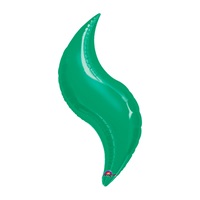 36in GREEN CURVE Foil Balloon, Price Per Package of 3