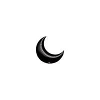 10in BLACK CRESCENT Foil Balloon, Price Per Package of 5