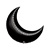 26in BLACK CRESCENT Foil Balloon, Price Per Package of 3