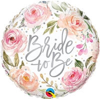 Bride to Be Watercolor Roses Foil Balloon