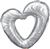 Open Marble Heart Silver Foil Balloon