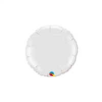9 inch WHITE Round Qualatex Foil Balloon