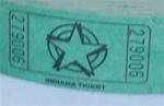 Assorted Color Single Tickets STAR, Price Per Roll of 2000