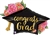 Watercolor Floral Grad Hat Graduation Balloon