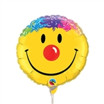 9 inch Smile Face with rainbow hair foil balloon