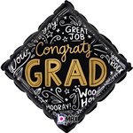 18 inch Congrats Grad Words  Foil Balloon