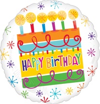 18 inch VLP Happy Birthday Cake Balloon