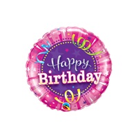 9 inch Happy Birthday Pink Confetti