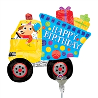 14 inch Birthday Dog and Dump Truck Mini Shape