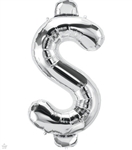 34 inch DOLLAR SIGN Foil Balloon SILVER