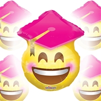 Pink Smiley Grad Balloon