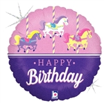 18 inch Carousel Birthday foil balloon