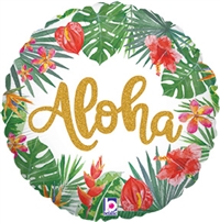 Tropical Aloha Round Foil Balloon