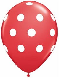 11 inch RED Big Polka Dots