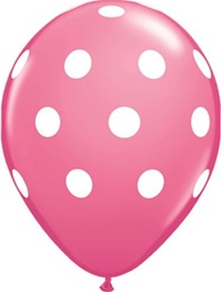 11 inch Qualatex Big Polka Dots ROSE