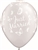 11 inch Qualatex Just Married Butterflies-A-Round on DIAMOND CLEAR