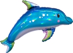 Iridescent Blue Dolphin Foil Balloon
