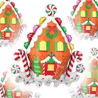 Gingerbread House Foil Balloon