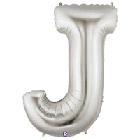 40 inch Letter J Megaloon SILVER, Price Per EACH
