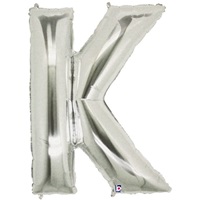 40 inch Letter K Megaloon SILVER, Price Per EACH