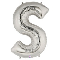 40 inch Letter S Megaloon SILVER