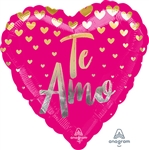 Te Amo Golden Hearts Balloon