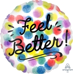 Feel Better Watercolor Dots  Foil Balloon