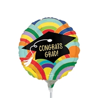 Congrats Grad Rainbows Balloon