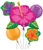 Summer Hibiscus Foil Balloon Bouquet