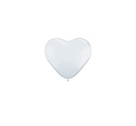 6 inch Qualatex Heart WHITE, Price Per Bag of 100