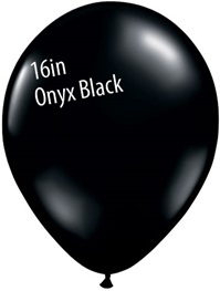 16 inch Qualatex Jewel ONYX BLACK Latex Balloon