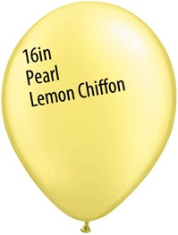 16 inch Qualatex Pastel PEARL LEMON CHIFFON Latex Balloon