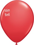 16 inch Qualatex Standard RED Latex Balloon